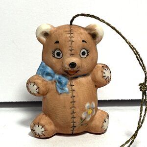 Vintage 1975 Handcrafted Teddy Bear Ornament